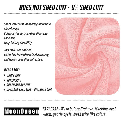 MOONQUEEN 18 Pack Premium Hand Towels - Quick Drying - Microfiber Coral Velvet Highly Absorbent Towels - Multipurpose Use as Hotel, Bathroom, Shower, Spa, Hand Towel 16 x 28 inches (Pink)