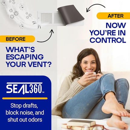 SEAL360 Magnetic Vent Covers (2-Pack), Pockets for Complete Seal, 9.5" X 16" for Floor, Wall, or Ceiling Vents and Air Registers, for RV, Home HVAC, AC and Furnace Vents, Vent Not Included