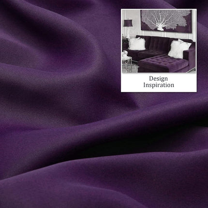 DUALIFE Purple Blackout Curtains for Kitchen Windows, Thermal Insulated Blackout Curtains for Bedroom, 38x45 Inch, Set of 2