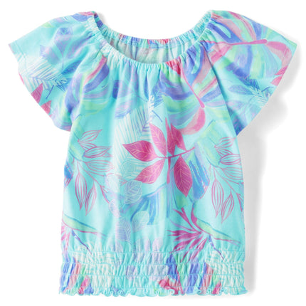 The Children's Place Girls' Smocked Short Sleeve T