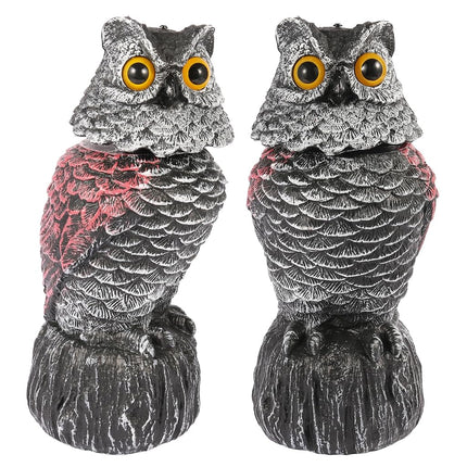Owl Decoys to Scare Birds Away, 2 Pack BobbleHead 