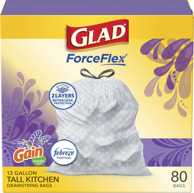 Glad OdorShield Tall Kitchen Drawstring Trash Bags