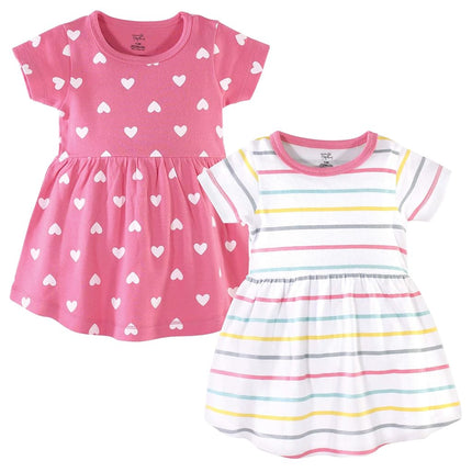 Hudson Baby Baby Girls' Cotton Dresses, Candy Stripes, 9-12 Months