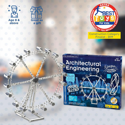 Thames & Kosmos Architectural Engineering, Kids Science Kit, Learning Resources About Architectural Design, STEM Toys for Science Experiments, Age 8+, Silver