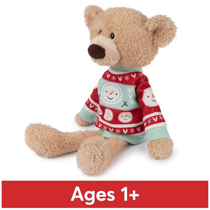 GUND Toothpick with Holiday Sweater, Classic Teddy Bear Stuffed Animal for Ages 1 and Up, Beige/Red/White, 15�