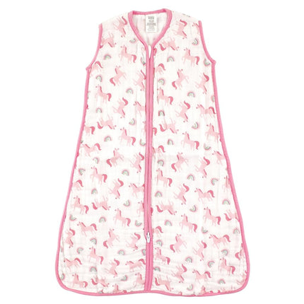 Luvable Friends Baby Infant Soft Muslin Or Jersey Safe Wearable Sleeping Bag, Unicorns Muslin, 0-6 Months