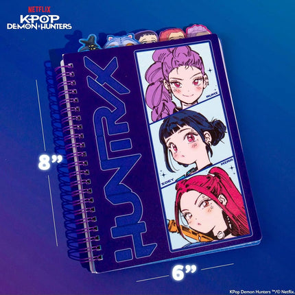 KPop Demon Hunters™ Huntr/x Tab Journal with 80 Lined Pages, Spiral-Bound, Notebook Size 6x8, Official KPop Demon Hunters Merch for K-Pop Fans, Students, Teens