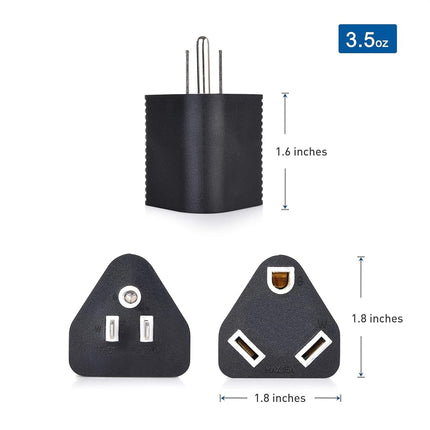Cable Matters 2-Pack 15 Amp to 3 Prong 30 Amp RV Adapter, 15 AMP RV Plug (NEMA 5-15P to TT-30R)