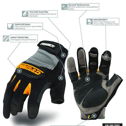 Ironclad Framer Gloves, XX-Large, Black