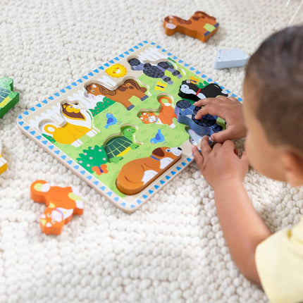 SABLON Melissa and Doug 3724 Stacking Puzzle 3-D 8 Pieces Pets Theme