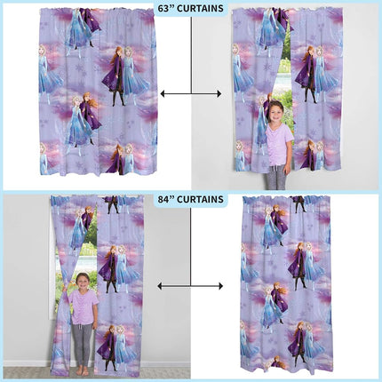 Juego de cortinas para ventana de habitación infantil de Franco, 82 x 63 pulgadas, Disney Frozen 2 (los estampados pueden variar)