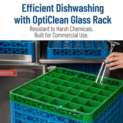 Carlisle RE36C09 OptiClean 36 Compartment Divided Glass Rack Extender, 1.78", Green
