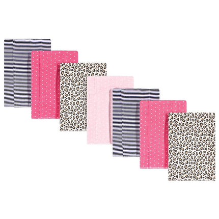 Hudson Baby Unisex Baby Cotton Flannel Burp Cloths, Leopard, One Size