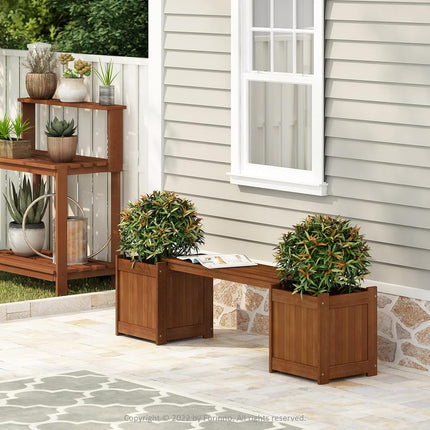 Furinno Hardwood Planter Box in Teak Oil, Wood, Natural, 182.12 (W) x 44.7 (H) x 28.96 (D) cm
