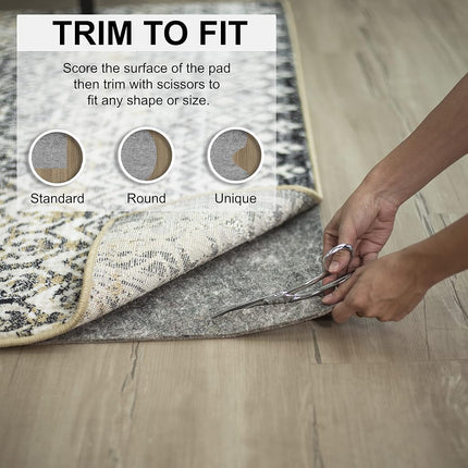 Mohawk Home 5ft x 7ft Non Slip Felt Latex Carpet Underlay 1.5 x 2.1 m, 1/4" Thick, Safe for Hardwood Floors and All Surfaces
