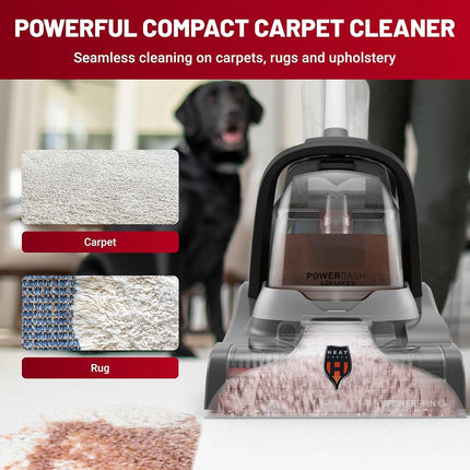 Hoover PowerDash Compact Carpet Cleaner, Powerful Pet Stain and Odour Remover, Upright Carpet Washer for Small Spaces, Hallways and Corridors, Lightweight, Quick Dry