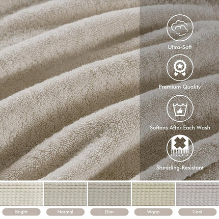 Madison Park 800GSM 100% Cotton Luxurious Bath Towel Set, Natural, Multi-Sizes