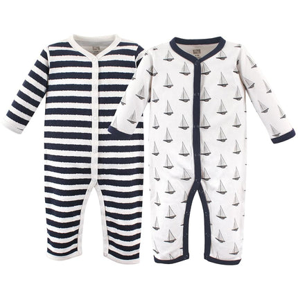 Hudson Baby Baby Cotton Union Suit, 2 Pack, Sailboats, 6-9 Months
