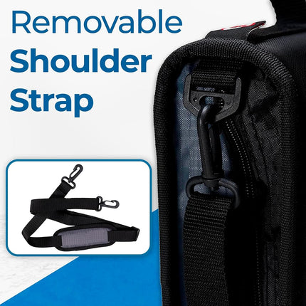 Case-it The Dual 2-in-1 Zipper Binder - Two 1.5 Inch D-Rings - Includes Pencil Pouch - Multiple Pockets - 600 Sheet Capacity - Comes with Shoulder Strap - Black Dual-121-A