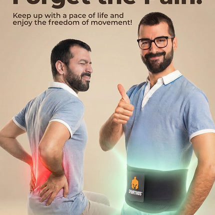 Back Brace by Sparthos - Immediate Relief for Back Pain, Herniated Disc, Sciatica, Scoliosis and More! - Breathable Mesh Design with Lumbar Pad - Adjustable Support Straps - Lower Back Belt [L]