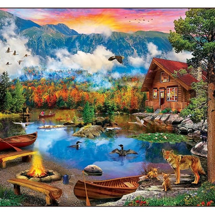 MasterPieces 1000 Piece Jigsaw Puzzle for Adults, Family, Or Youth - Sunset Canoe - 19.25" x26.75