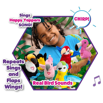 Happy Yappers 2 Pack Cockatoo & Parrot Slap Bracelet Interactive Plush Toy