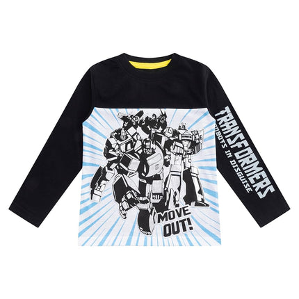 Transformers Hasbro Boys Long Sleeve Shirt for Toddlers and Big Kids, 3 Pack, Blue/black, 10