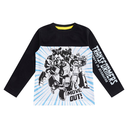 Transformers Hasbro Boys Long Sleeve Shirt for Toddlers and Big Kids, 3 Pack, Blue/black, 5