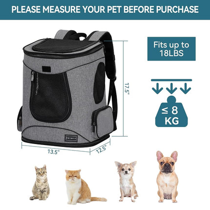 Petsfit Pet Backpack Carrier with Upgrade Waist Cushion Design to Better Fit the Waist, Suitable for Small and Medium Cats, and Rabbits up to 18 Pounds