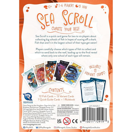 Renegade | Sea Scroll | Card Game, Quick Fish Collecting And Shark Scoring | 2 To 6 Players | 15 Minutes