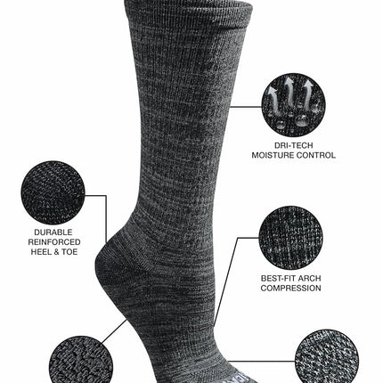 Dickies Women's Dri-tech Fashion Moisture Control Crew Socks, Available in S-XL (5, 6, Black Stripe (12 Pairs), M (Pack of 24)