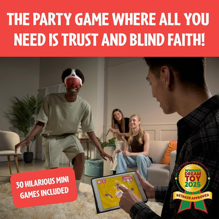 TOMY Human Controller Game – Interactive Blindfold Challenge with Vibrating Headset & Mobile App – Fun Team & Party Game for 2+ Players – 30+ Hilarious Tasks – iOS & Android Compatible – Ages 14+