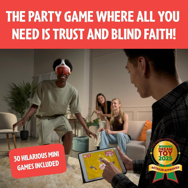 TOMY Human Controller Game – Interactive Blindfold Challenge with Vibrating Headset & Mobile App – Fun Team & Party Game for 2+ Players – 30+ Hilarious Tasks – iOS & Android Compatible – Ages 14+