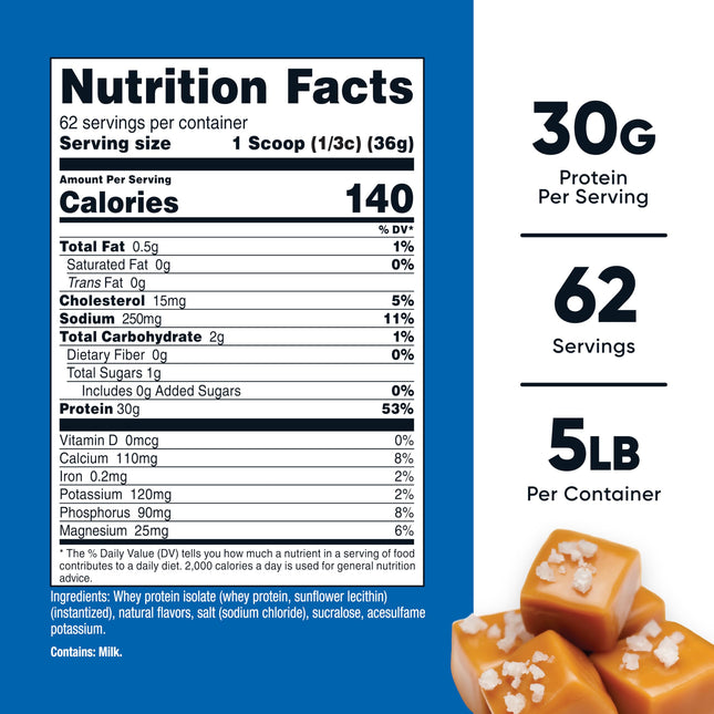 Nutricost Whey Protein Isolate (Salted Caramel, 5LBS)