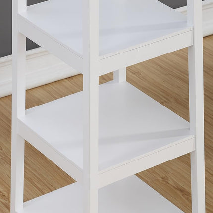 Roundhill Furniture Vassen Coat Rack with 3-Tier Storage Shelves, white Finish