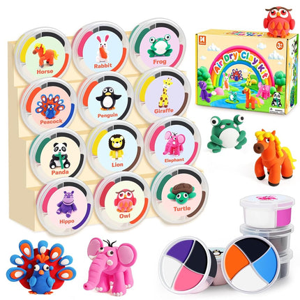 Helsort Air Dry Clay Kit for Kids 6-12, 12 Animal 