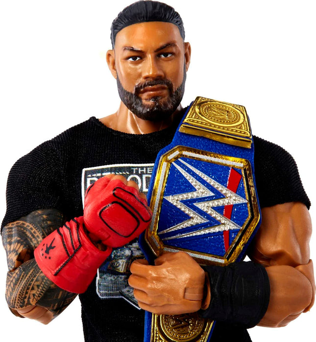 Mattel Ultimate Edition Roman Reigns Action Figure, 6-inch Collectible with Interchangeable Head, Swappable Hands & Universal Championship for Ages 8 Years Old & Up