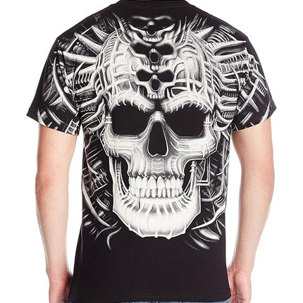 Liquid Blue Men's Psycho Skull T-Shirt, Black, S