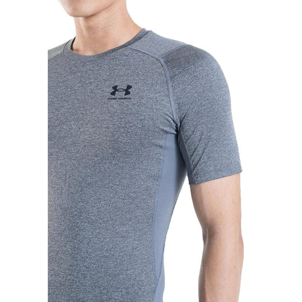 Under Armour Mens Ua Hg Comp Short-sleeved Sports T-shirt For Men, Comfortable And Lightweight Gym Clothes Workouts, Carbon Heather, XS