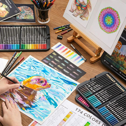 Shuttle Art 174 Professional Colouring Pencils, Coloured Pencils Set