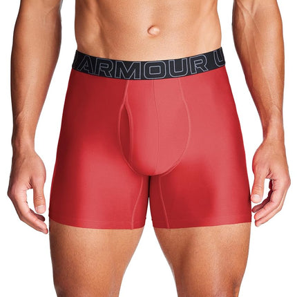 Under Armour Men's Multi-Pack Performance Tech Boxerjock Brief, 6" Inseam, All-Day Comfort & Soft Boxer, Red Heather Solid 3 Pack, 5XL (Pack of 3)