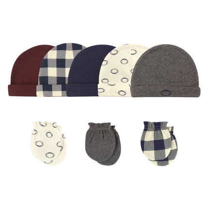 Hudson Baby Infant Cotton Cap and Scratch Mitten S