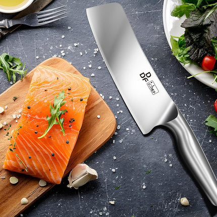 DDF iohEF Nakiri Kitchen Knife, Chef's Knife in Japanese Stainless Steel Professional Cooking Knives, Non-Slip Ultra Sharp Knife with Ergonomic Handle