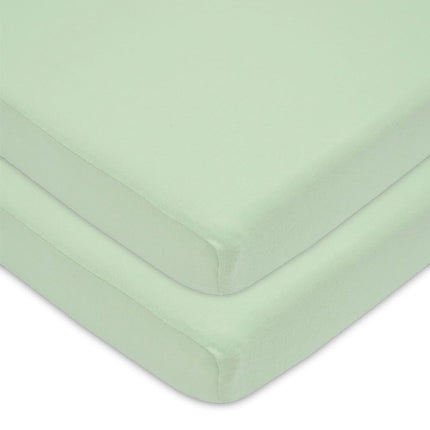 American Baby Company Lot de 2 draps-housses en jersey 100 % coton naturel pour parc de jeu Pack N Play, couleur céleri, doux et respirant, pour garçons et filles