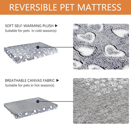 VANKEAN 24”Pet Bed Mattress Machine Washable for Small Dog up to 25lbs Grey