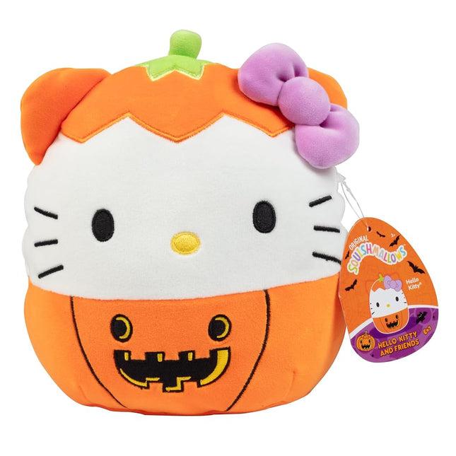 Squishmallows Original 8-Inch Hello Kitty Jack O' Lantern - Official Jazwares Halloween Pumpkin Plush - Collectible Soft & Squishy Sanrio Stuffed Animal Toy - Gift for Kids, Girls & Boys