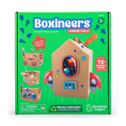 Learning Resources Boxineers Cardboard Vehicles - Creative Craft Supplies for Kids Projects, Cardboard Tools for Kids, DIY Fine Motor Activities, Kids Crafts and STEM Construction Kits