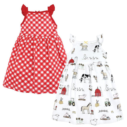 Hudson Baby Baby Girls' Cotton Dresses, Farm, 0-3 Months