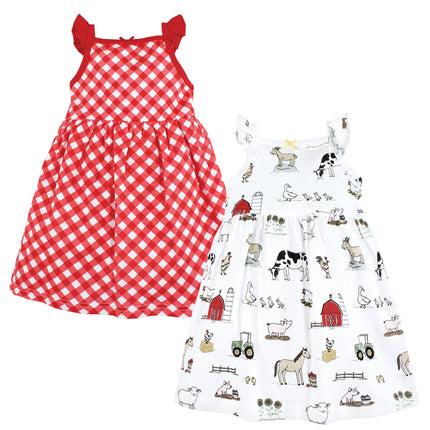 Hudson Baby Baby Girls' Cotton Dresses, Farm, 2T