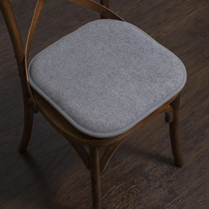 Sweet Home Collection Chair Cushion Memory Foam Pads Honeycomb Pattern Slip Non Skid Rubber Back Rounded Square 16" x 16" Seat Cover, Alexis Blue/Gray - 2 Pack